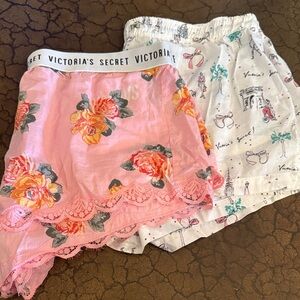 Victoria's Secret Pink Floral and White Graphic Shorts